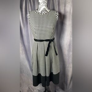 Calvin Klein Womens Houndstooth Fit N Flare Dress Size 4 Classy Professional
